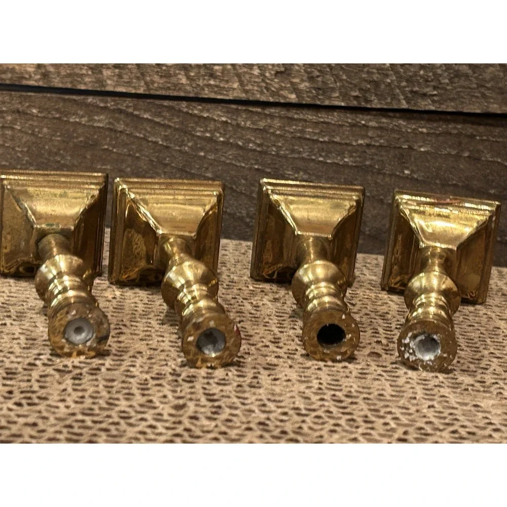Vintage Peerage Made in England Miniature Brass Candlesticks 3 1/2 inches tall‎